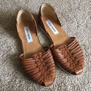 Steve Madden Huarache Flats Cognac Brown Leather